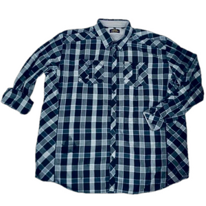 Point Zero Gold Black/Grey/White Check Plaid Casual Button-Up Shirt Size 3XT
